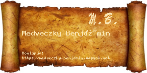 Medveczky Benjámin névjegykártya